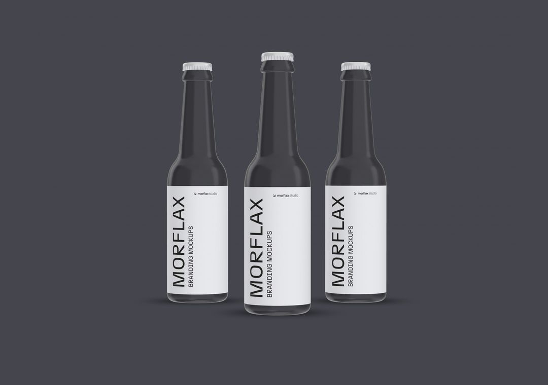 Beer Bottle Mockup - 3D illustrations, mockups and icons