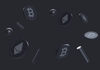 Gray crypto scene - 3D illustrations, mockups and icons
