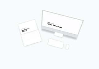 iMac mockup scene - 3D illustrations, mockups and icons