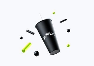 Long Cup Mockup Scene - 3D illustrations, mockups and icons