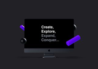 Black iMac Mockup - 3D illustrations, mockups and icons