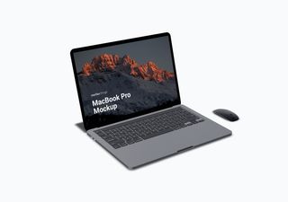 MacBook mockup scene - 3D illustrations, mockups and icons