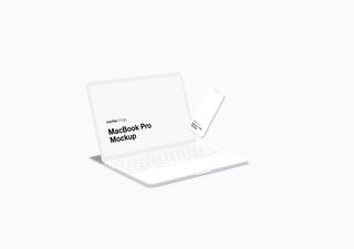 MacBook mockup scene - 3D illustrations, mockups and icons
