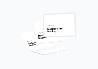 MacBook mockup scene - 3D illustrations, mockups and icons