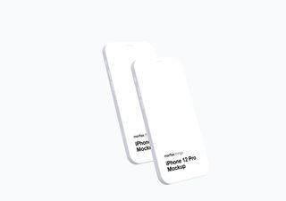 iPhone mockup scene - 3D illustrations, mockups and icons