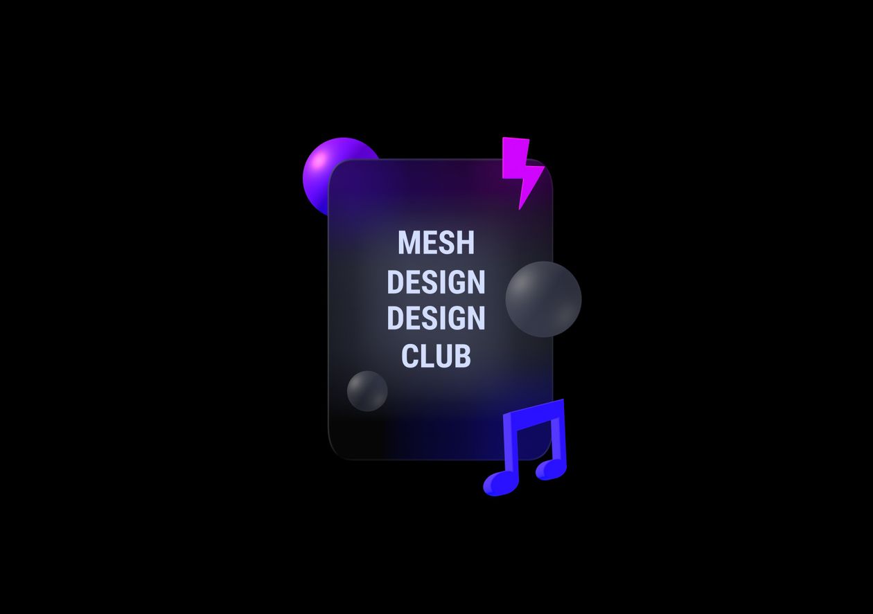 Neon glass card scene - 3D illustrations, mockups and icons