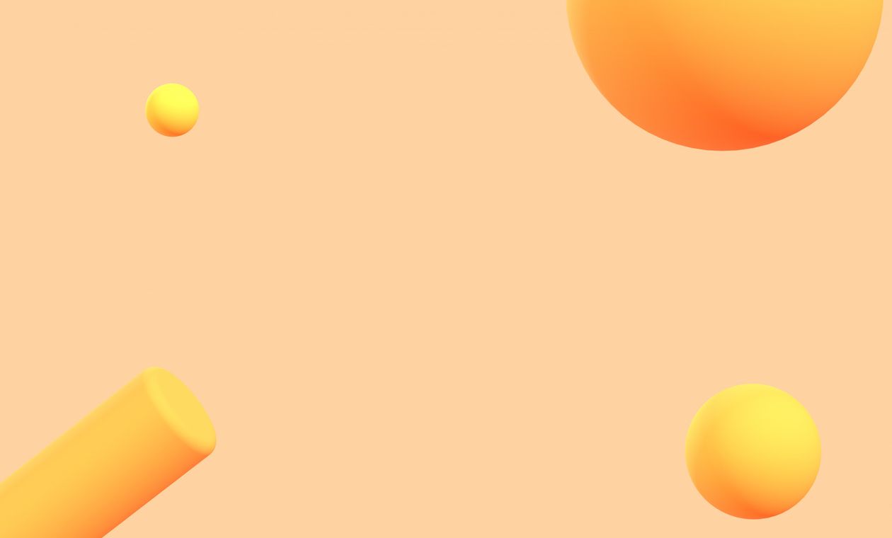 Orange abstract scene - 3D illustrations, mockups and icons