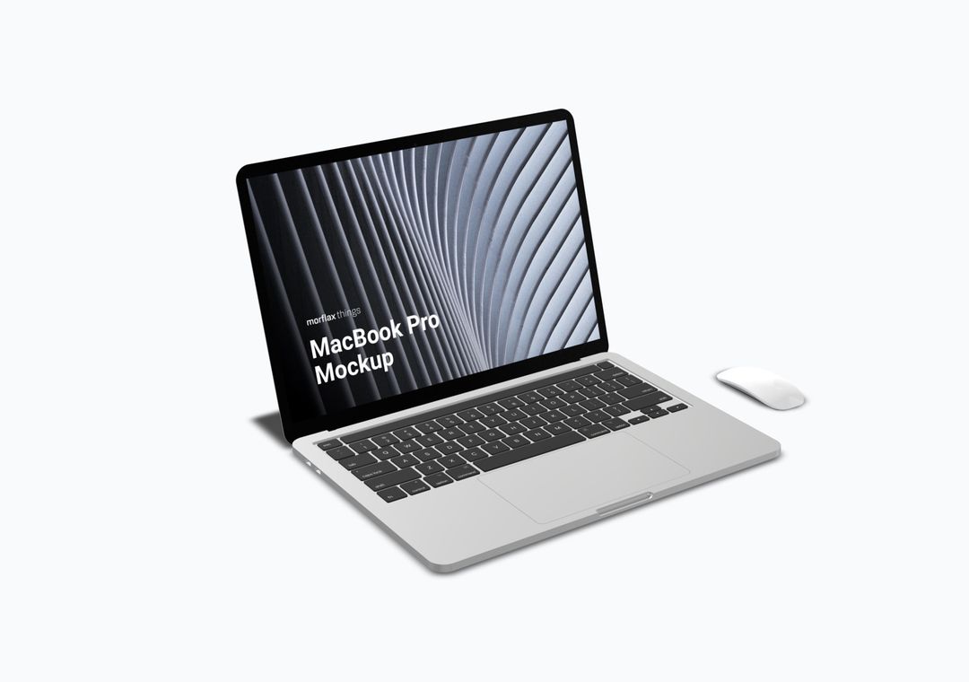 MacBook mockup scene - 3D illustrations, mockups and icons