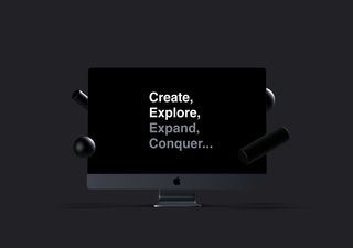 Black iMac Mockup - 3D illustrations, mockups and icons