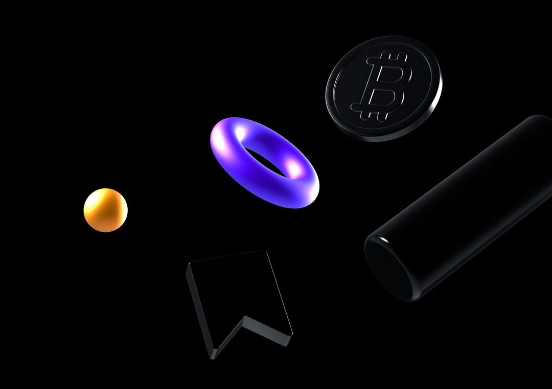 Black and colorful - 3D illustrations, mockups and icons