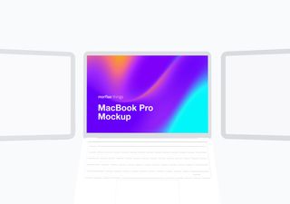 MacBook mockup scene - 3D illustrations, mockups and icons