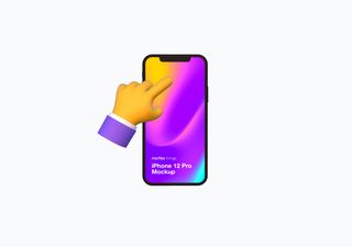iPhone mockup scene - 3D illustrations, mockups and icons