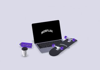 Macbook Desk Mockup - 3D illustrations, mockups and icons
