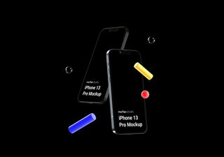 Black Mockup Scene - 3D illustrations, mockups and icons