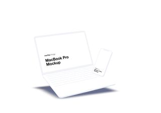 MacBook mockup scene - 3D illustrations, mockups and icons