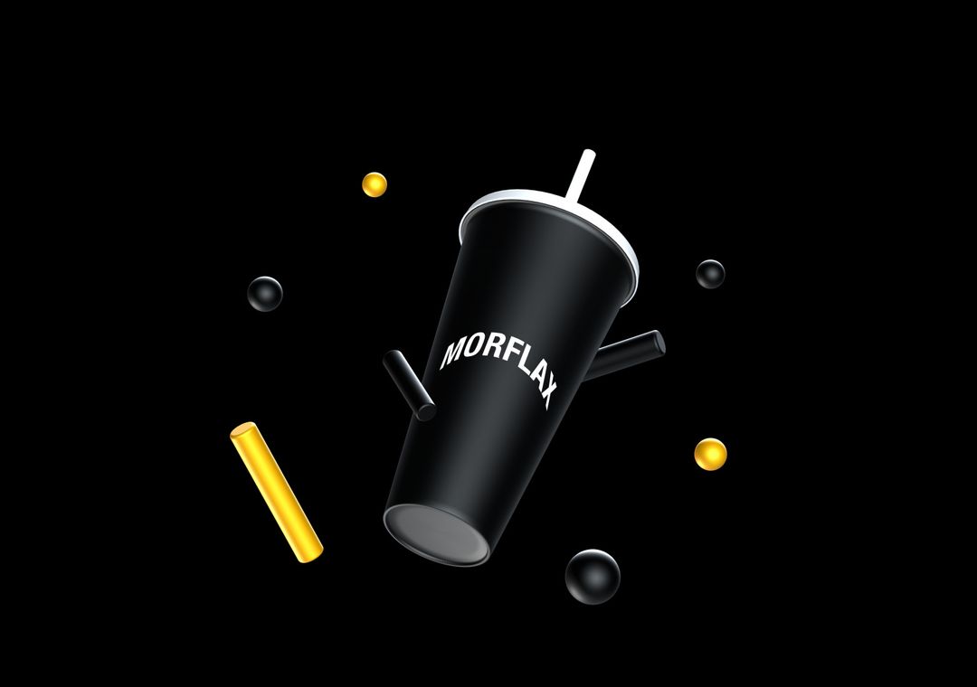 Long Cup Black Mockup - 3D illustrations, mockups and icons
