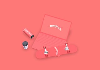 Macbook Desk Mockup - 3D illustrations, mockups and icons