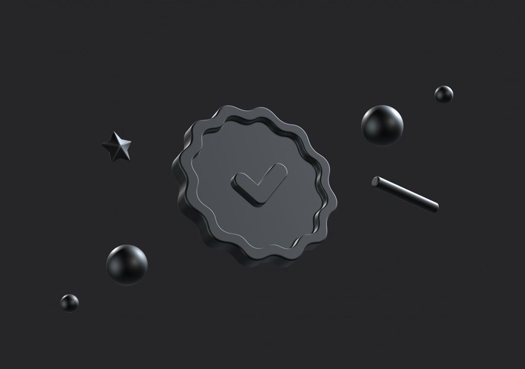 Gray verified scene - 3D illustrations, mockups and icons