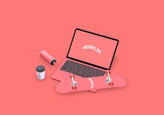 Macbook Desk Mockup - 3D illustrations, mockups and icons