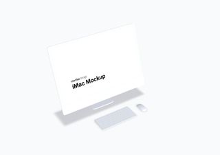 iMac mockup scene - 3D illustrations, mockups and icons