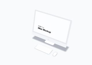 iMac mockup scene - 3D illustrations, mockups and icons