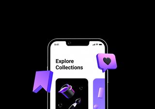 Bookmark & Like Black - 3D illustrations, mockups and icons
