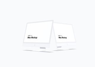 iMac mockup scene - 3D illustrations, mockups and icons