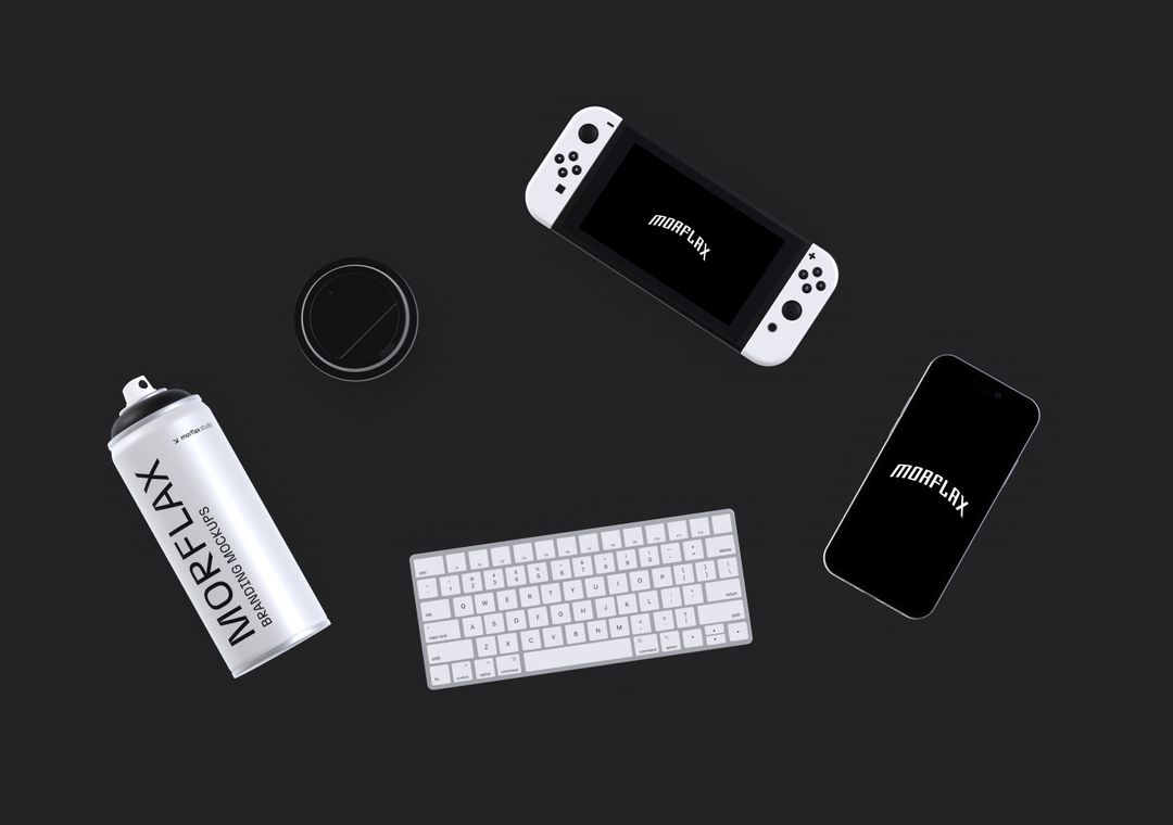 Nintendo Switch Mockup - 3D illustrations, mockups and icons