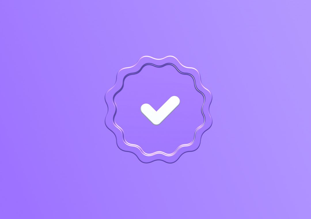 Purple verified - 3D illustrations, mockups and icons