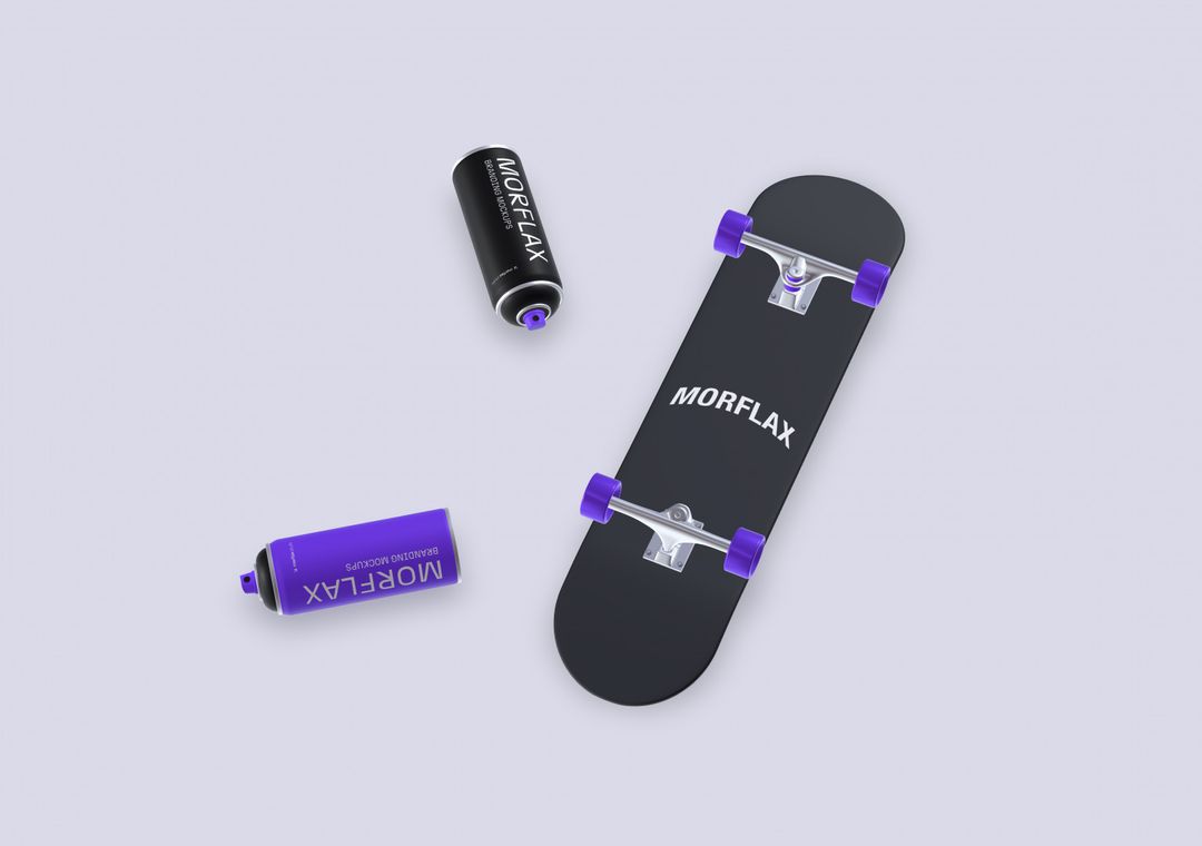 Skateboard Mockup - 3D illustrations, mockups and icons