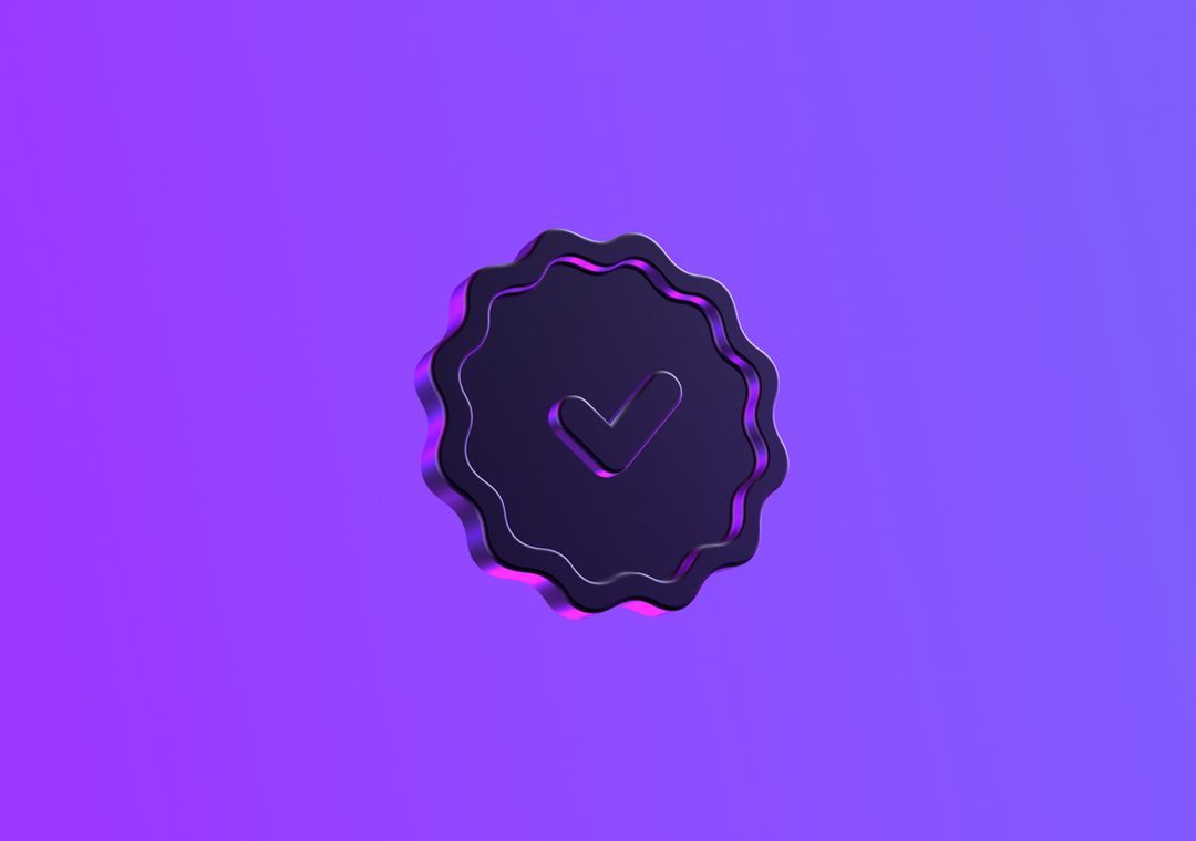 Verified purple - 3D illustrations, mockups and icons