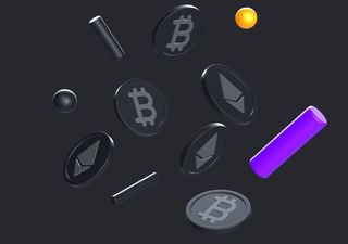 Gray crypto scene - 3D illustrations, mockups and icons