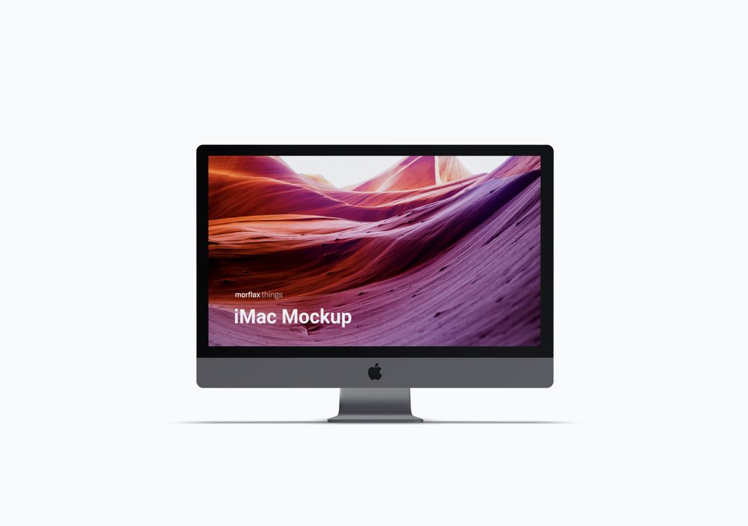 iMac mockup scene - 3D illustrations, mockups and icons