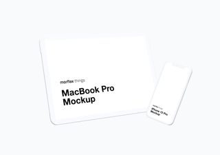MacBook mockup scene - 3D illustrations, mockups and icons