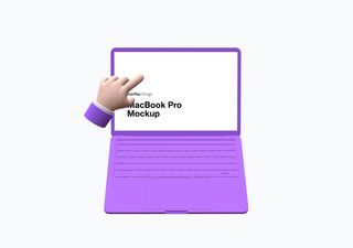 MacBook mockup scene - 3D illustrations, mockups and icons