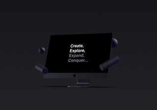 Black iMac Mockup - 3D illustrations, mockups and icons