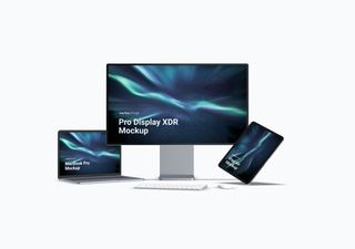 iMac mockup scene - 3D illustrations, mockups and icons