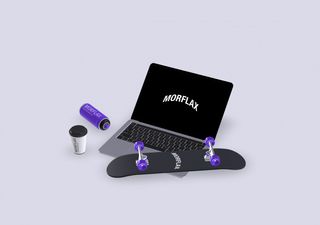 Macbook Desk Mockup - 3D illustrations, mockups and icons