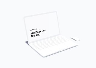 MacBook mockup scene - 3D illustrations, mockups and icons
