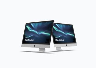 iMac mockup scene - 3D illustrations, mockups and icons