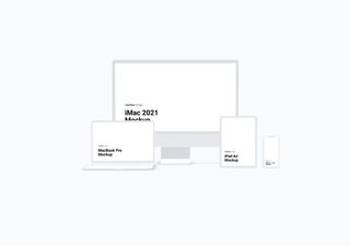iMac mockup scene - 3D illustrations, mockups and icons