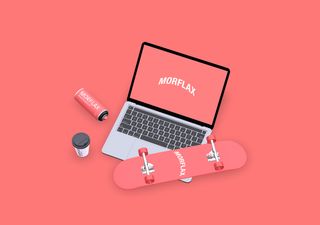 Macbook Desk Mockup - 3D illustrations, mockups and icons
