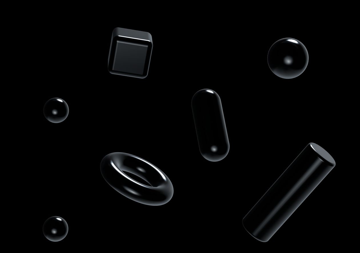Abstract Black - 3D illustrations, mockups and icons