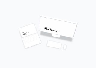 iMac mockup scene - 3D illustrations, mockups and icons