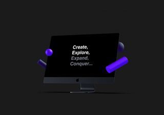 Black iMac Mockup - 3D illustrations, mockups and icons