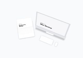 iMac mockup scene - 3D illustrations, mockups and icons