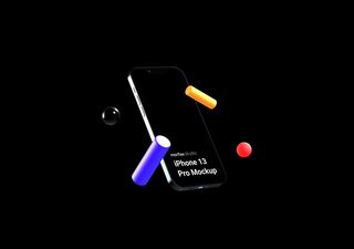 Black Mockup Scene - 3D illustrations, mockups and icons