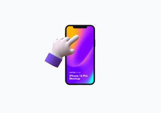 iPhone mockup scene - 3D illustrations, mockups and icons