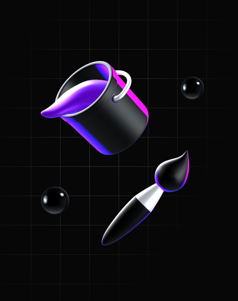 Neon 3D illustrations and icons
