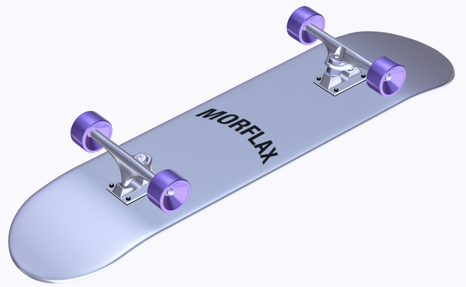 Customize and animate 3D skateboard mockups right in your browser. Online 3D motion graphic tool.